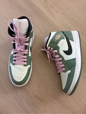Jordan 1 Mid Dutch Green Sneakers Womens Size 10